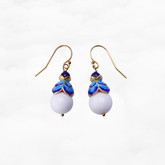 Enamel Lotus Tridacna Earrings
